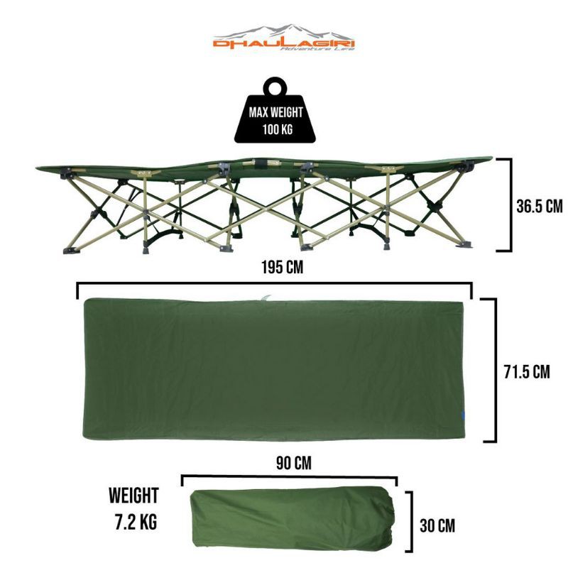 Velbed Tempat Tidur Lipat Outdoor Folding Bed Mac Green Dhaulagiri