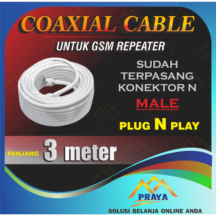 KABEL COAXIAL 3M TERPASANG KONEKTOR N