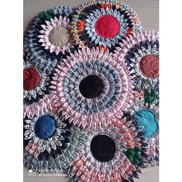 READY BANYAK TATAKAN PIRING MEJA MAKAN ANTI PANAS 20CM / TATAKAN PIRING DARI KAIN PERCA / TATAKAN KA