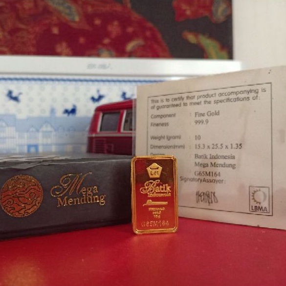 Logam Mulia LM Batik Antam seri 1 motif Mega Mendung 10 gram