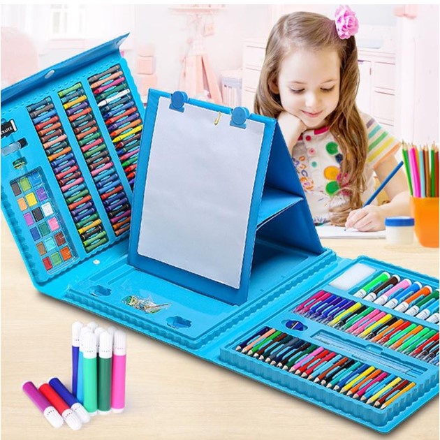 KRAYON SET 208 PCS MEWARNAI ANAK ANAK KEKINIAN / CRAYON MEWARNAI ANAK 208 PCS / SET PENSIL WARNA 208PCS / ALAT MENGGAMBAR DAN MELUKIS ANAK / CRAYON CAT AIR ANAK ANAK