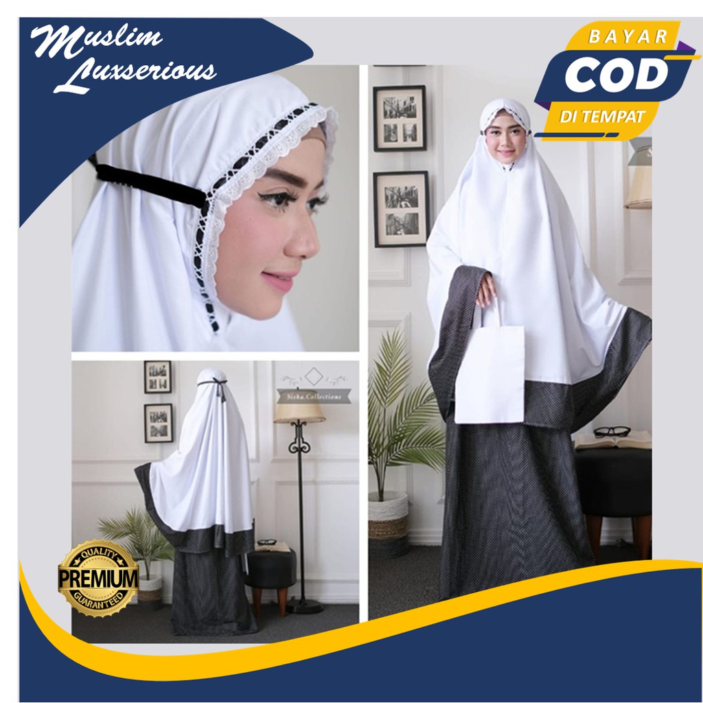 Mukena Santri Dewasa Katun Polos mukenah katun rukuh telekung wanita dewasa terbaru FML006