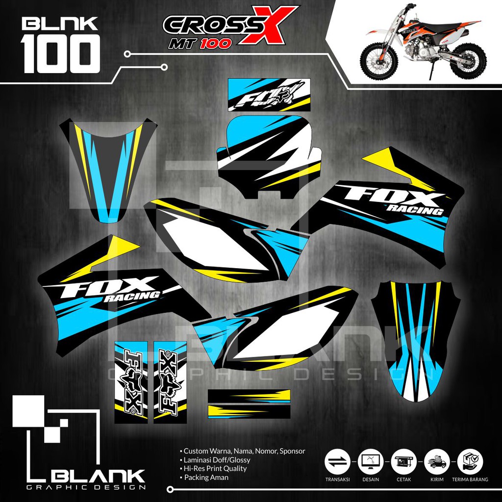 Stiker Decal Motor Viar Cross X 100 Old - BLNK-100 Supermoto