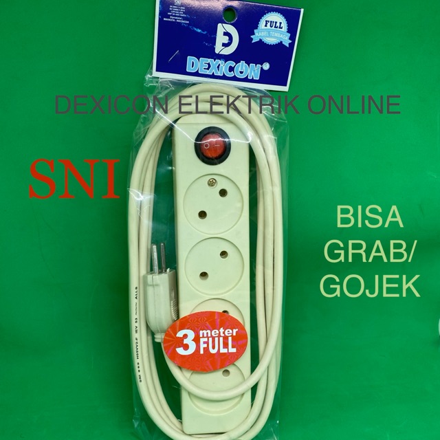 Stop kontak gepeng/4 Lb stop kontak +kabel  3 mtr/jual alat listrik/colokan listrik/sambungan kabel