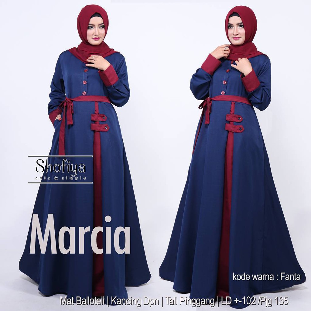 TERNURAH GAMIS SYARI MARCIA DRESS/ BAJU MURAH/ MURAH WANITA/ GROSIR MURAH/ GAUN DRESS/ TANAH ABANG/