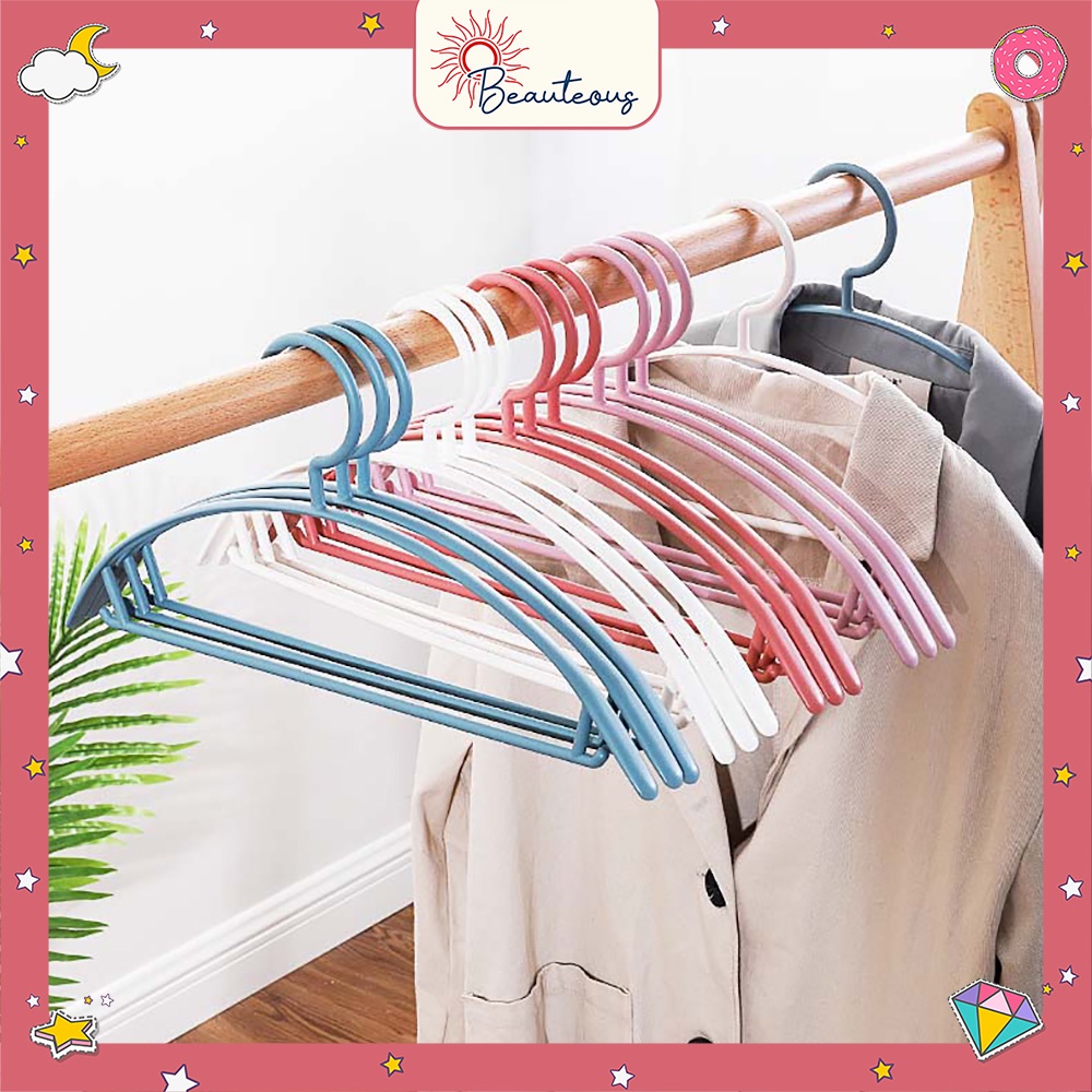 Hanger Baju Gantungan Pakaian Kapstok Plastik Laundry Warna Warni Anti Slip