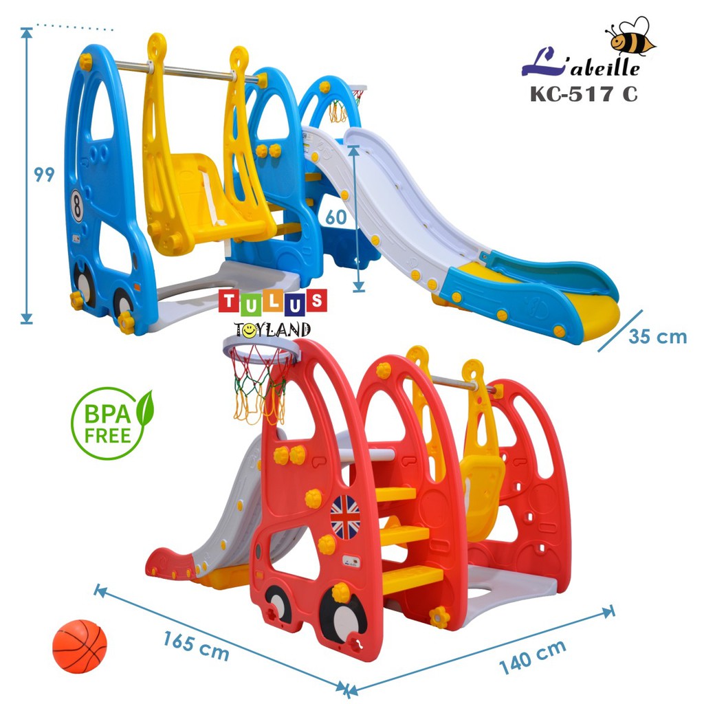 Perosotan Ayunan Labeille Luxury LONDON Bus OTTO Car Slide Swing KANGAROO Seluncuran Anak Basketball