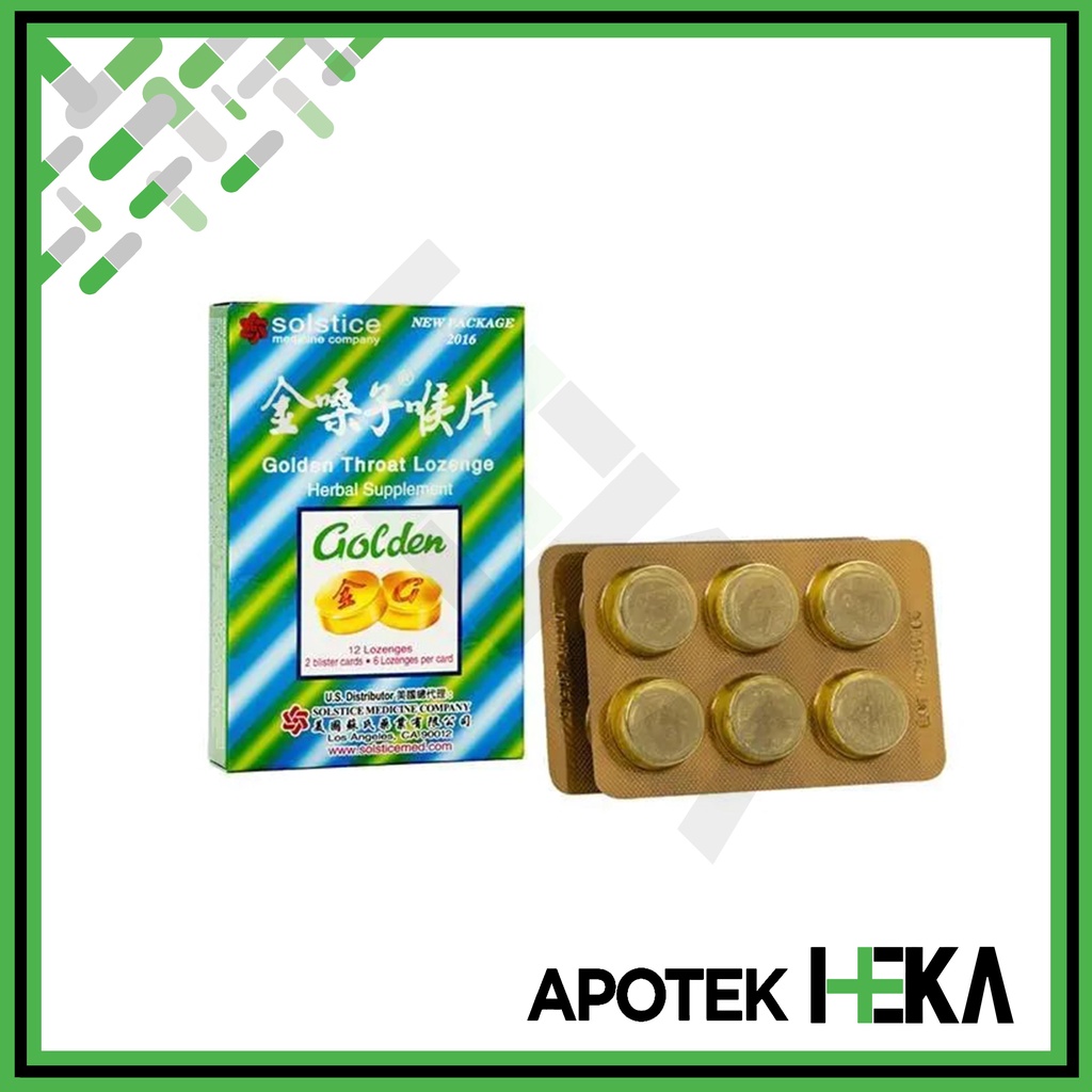 Golden Throat Lozenges isi 12 - Obat Herbal Pelega Tenggorokan (SEMARANG)