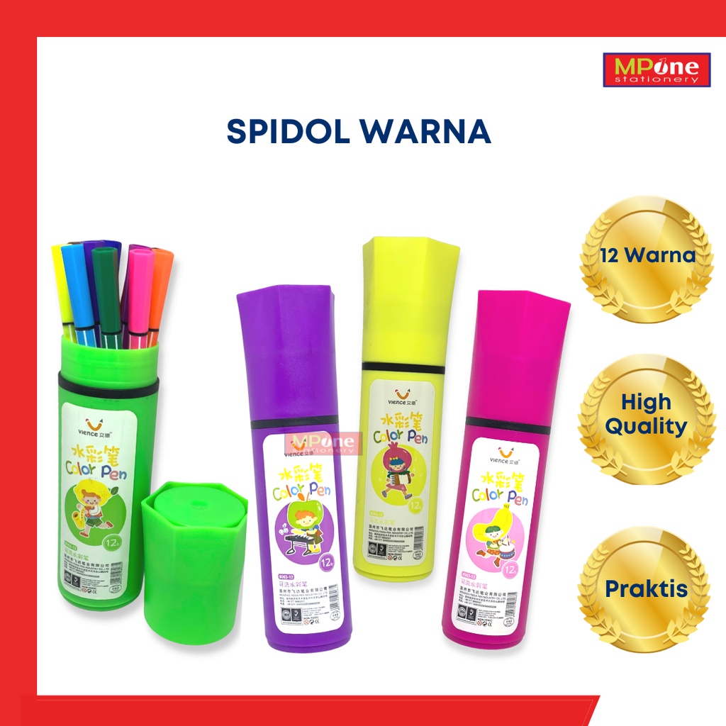 

Spidol Warna Color Pen / Spidol Warna 12 Warna / Color Pen Vience 12 Color