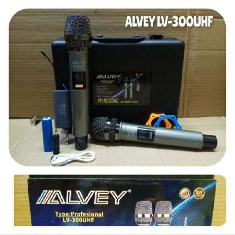 Mic Wireless ALVEY LV-300-UHF Profesional Microphone