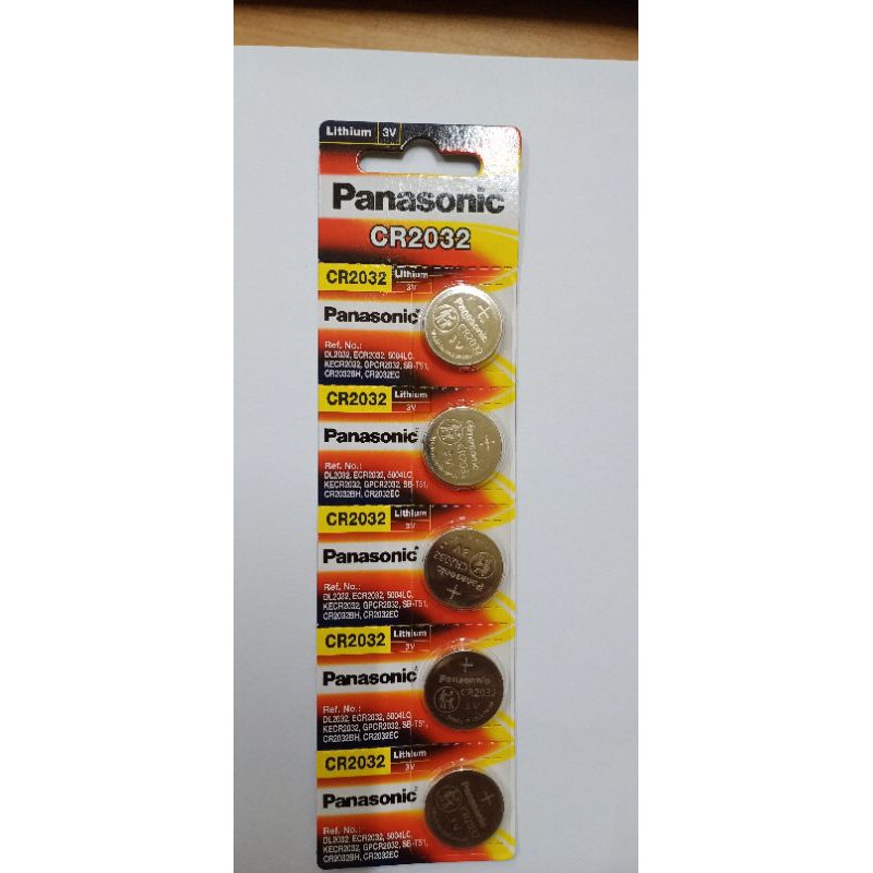 Baterai Panasonic CR2032 Original Isi 5 pc Battre Kancing CR 2032