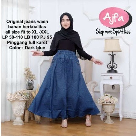 ROK JEANS LEBAR SAKU KANAN KIRI Ajfa