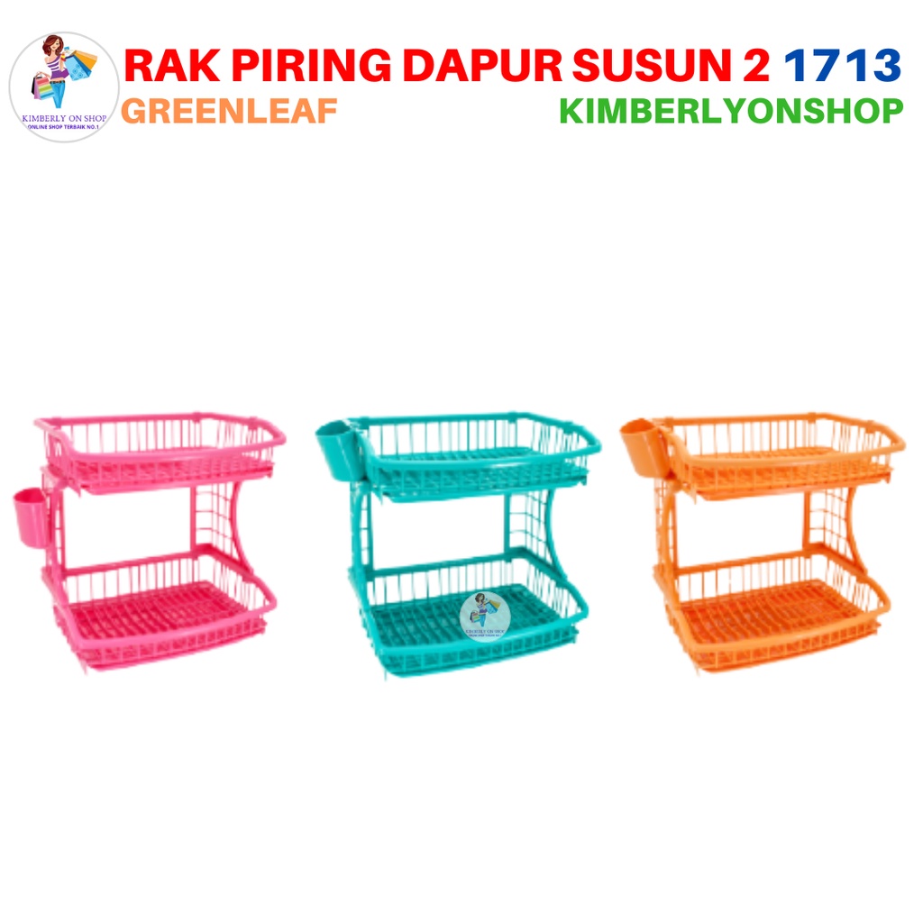 Rak Piring Plastik Ruby Susun 2 1713 Green Leaf