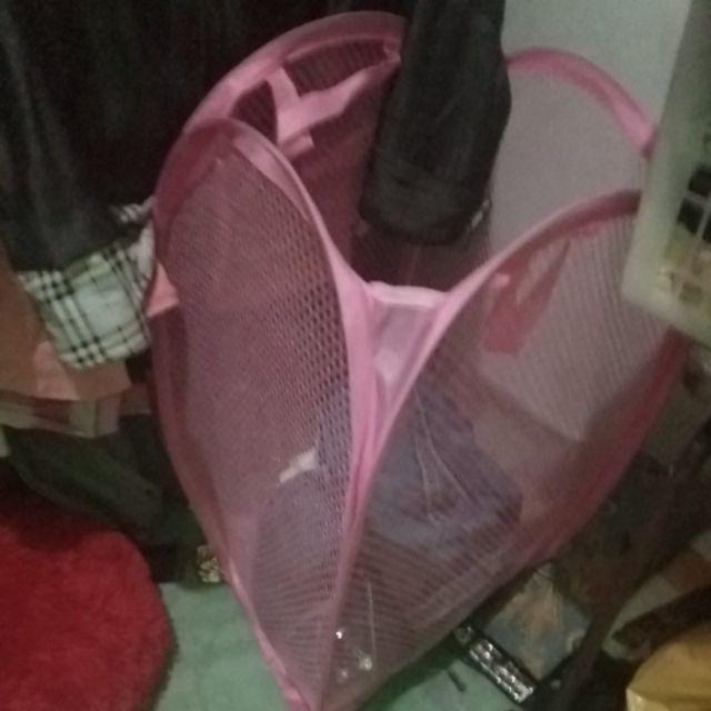 Keranjang Lipat Baju Kotor Portabel Hamper Jaring 36 X 58cm