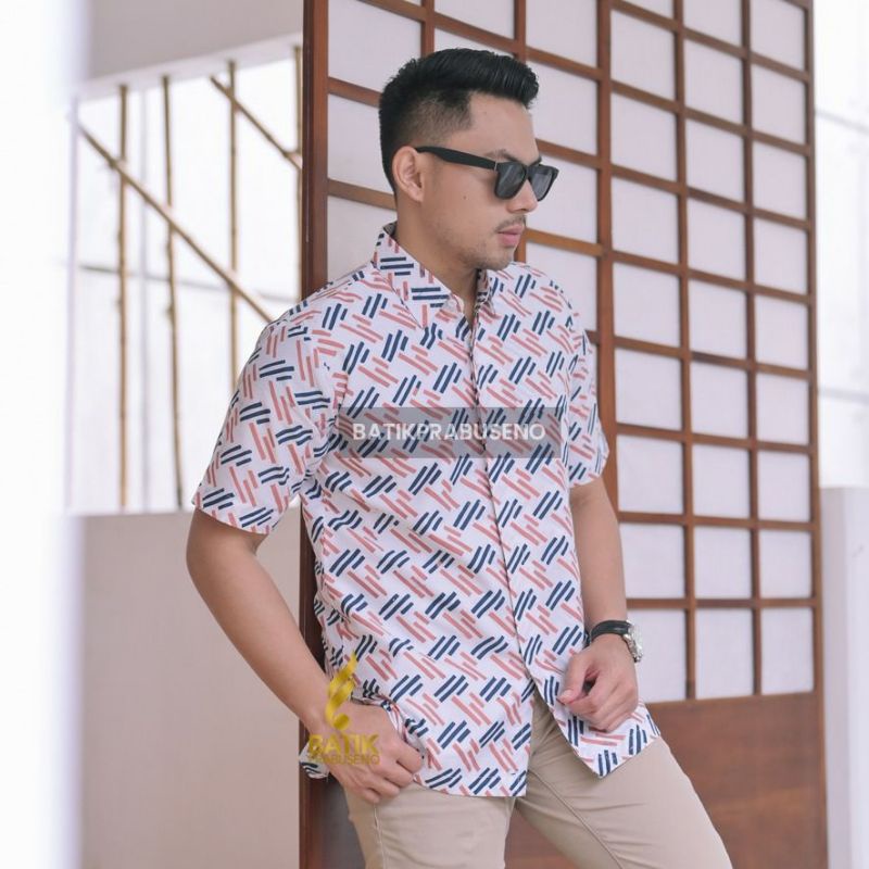 MOTIF KEMBAR PRIA DAN WANITA BLOUSE HEM PRIA LENGAN PENDEK ORIGINAL.BATIK PRABUSENO