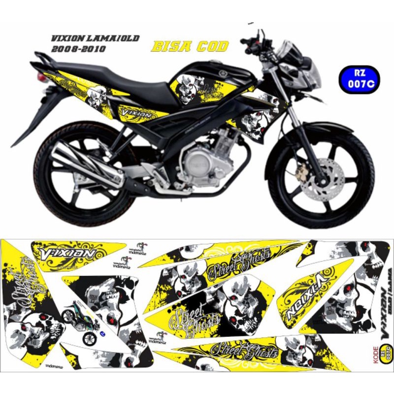 strping vixion tengkorak / decal vixion tengkorak / variasi vixion tengkorak / vixion strping