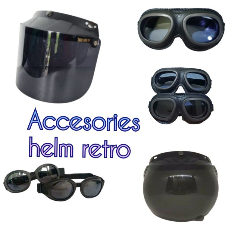 Kacamata Helm Bogo Datar Cembung Kacamata Helm Retro Vespa Klasik