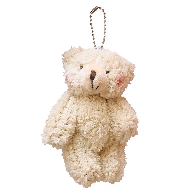 Boneka Beruang Kecil Gantungan Kunci Keychain Teddy Bear Gimbal Plush Keyring Korean Style