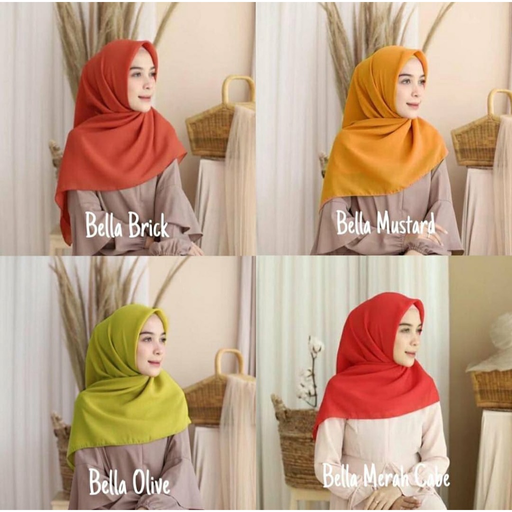 HIJAB SEGI EMPAT BELLA SQUARE / HIJAB POLOS/ HIJAB VIRAL