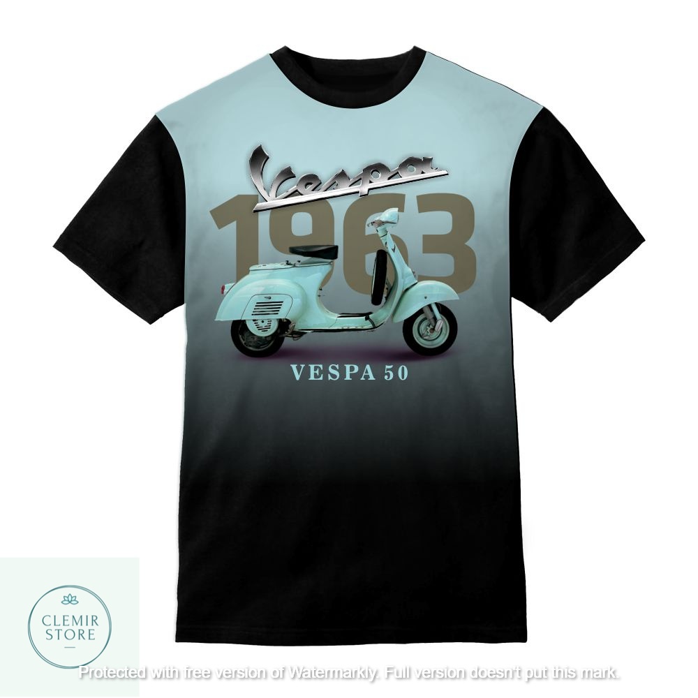 Kaos 3D Anak | Baju Printing - Baju Kaos 3D Anak Scooters Motor Vespa (Vespa 50) Untuk Usia 1-12 Tah