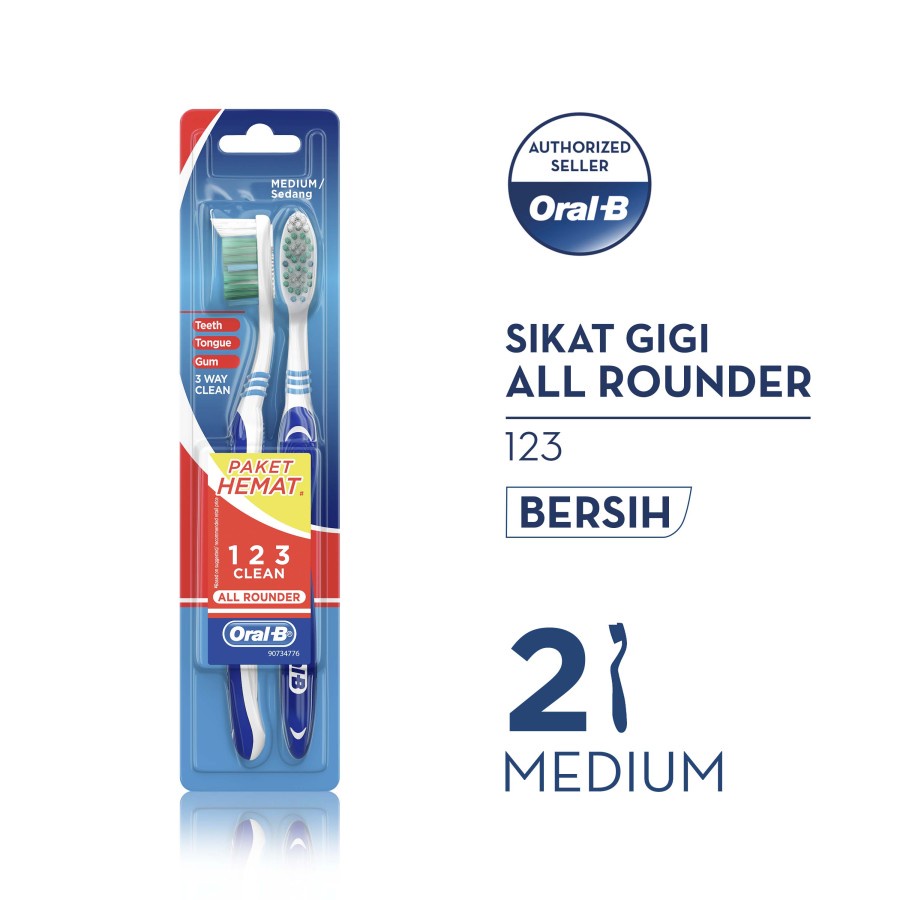 Oral-B / OralB Sikat Gigi All Rounder 123 Medium 2s