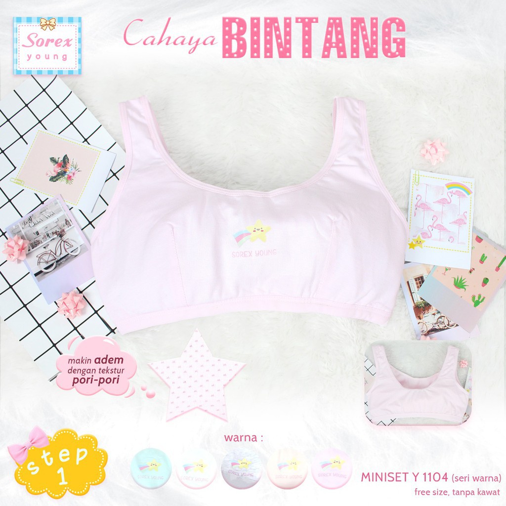 Minibra / Miniset SMP Sorex Y1104 dengan Fulling untuk Cup serta Bahan Katun Jaring Anti Gerah