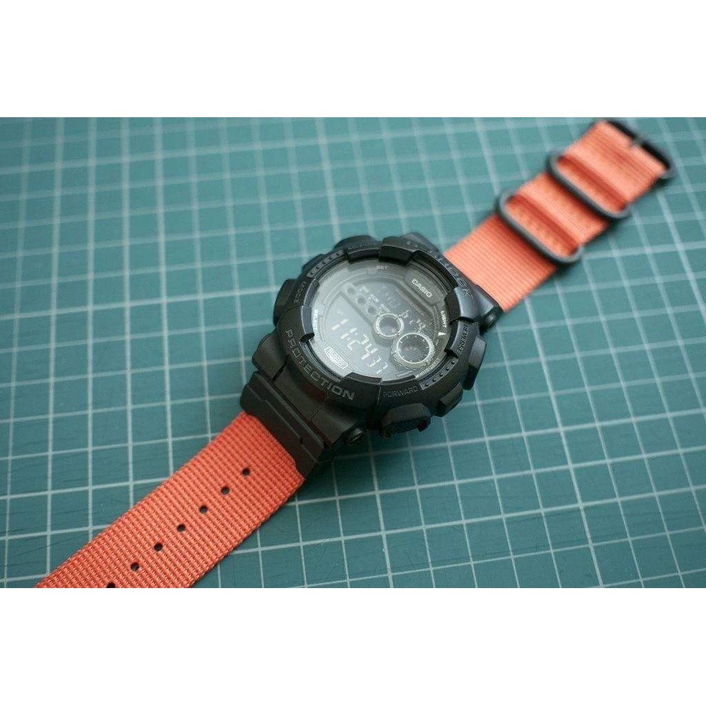 Tali Jam Tangan G-Shock Canvas Orange Nato Zulu Gshock Kanvas Dengan Adapter Adaptor Oren