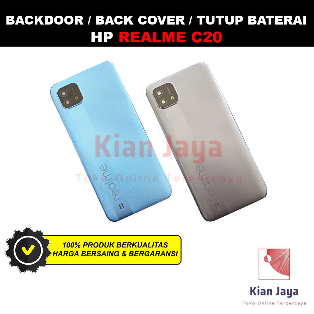 Backdoor Realme C20 Back Cover Tutup Belakang Baterai Cassing Casing Backcase Original