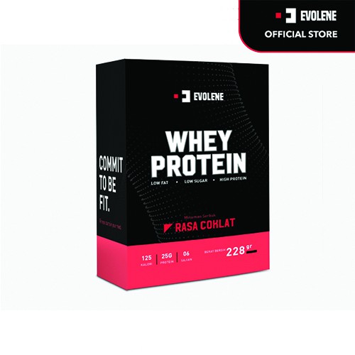 Whey Protein Cokelat 6 Sachet - Susu Protein - Suplemen Fitness - Minuman Protein - Suplemen Workout Evolene Evoline Evolen