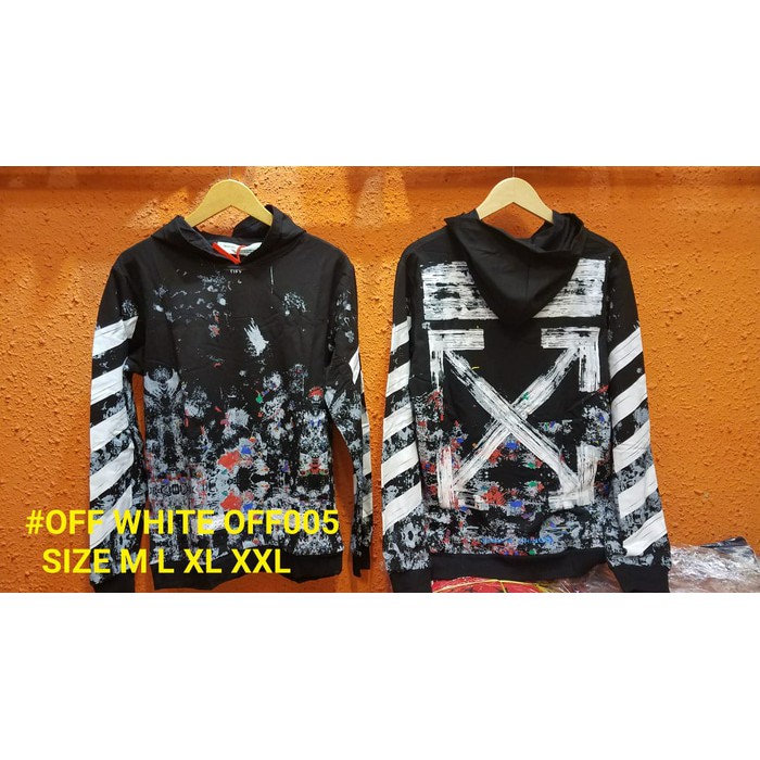 SWEATER HOODIE OFF WHITE FIRE WORK PREMIUM ORIGINAL