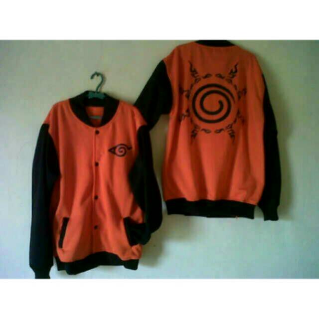 Jaket anime baseball oren