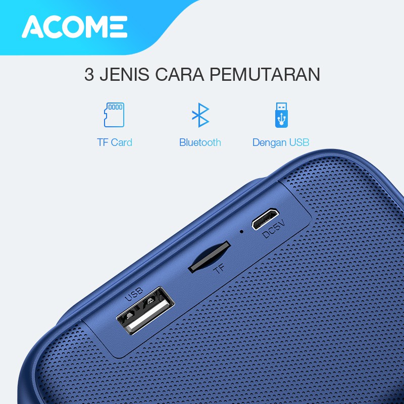 Acome Speaker Bluetooth 5.0 Portable Ultra Bass TWS Garansi Resmi 1 Tahun A1 SENSE-8
