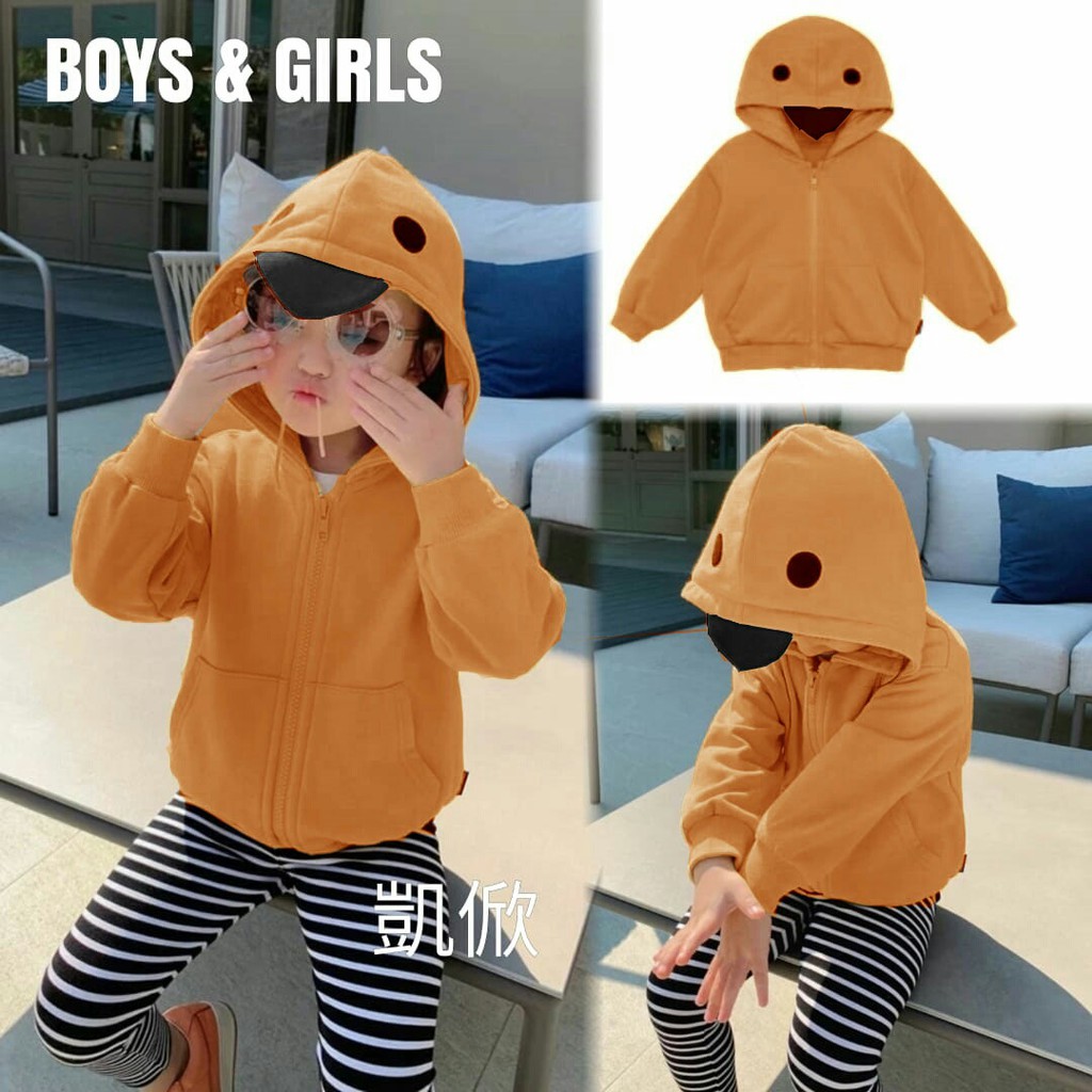 Baju Jaket Sweater Anak Duck Hoodie Unisex boy girl Usia 4-6 Tahun MS