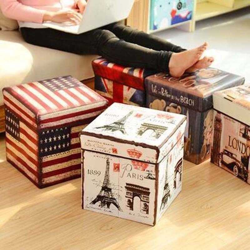 FatihShop Monokweepjy Bangku Kotak Penyimpanan Barang Model Vintage -CITVP10513