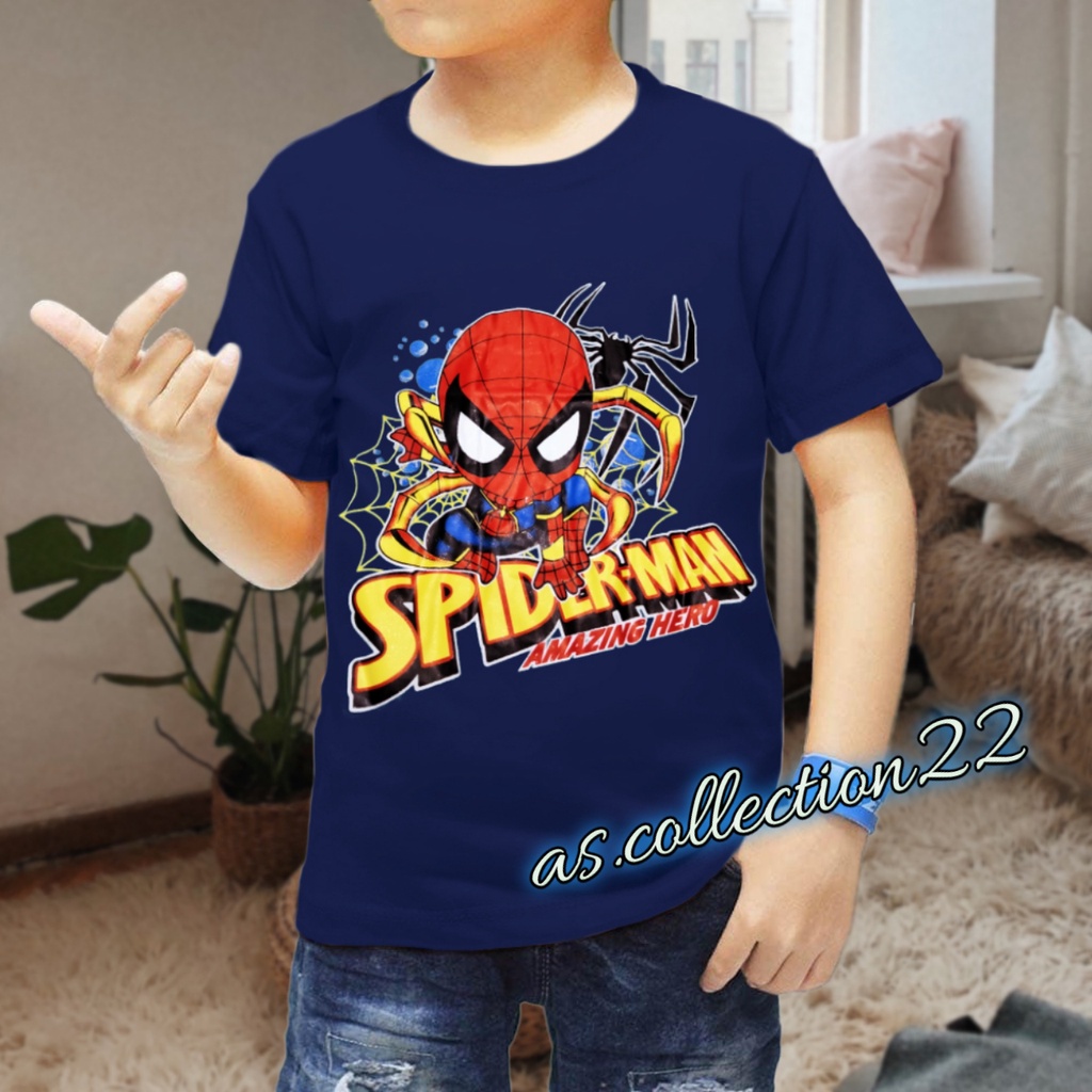 baju atasan spiderman2//kaos anak laki laki motif spiderman terbaru//USIA 1-10 TAHUN