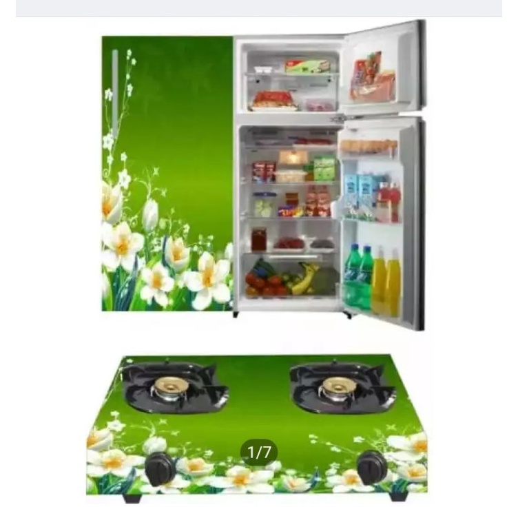 stiker kulkas satu pintu dan stiker kompor gas 2 tungku