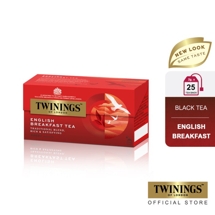 

Twinings Teh Hitam Celup English Breakfast Tea 25X2Gr