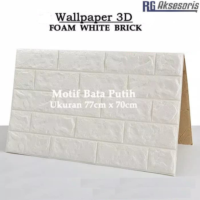 WALLPAPER 3D Stiker  Dinding  FOAM Motif  Batu Bata  Brick 