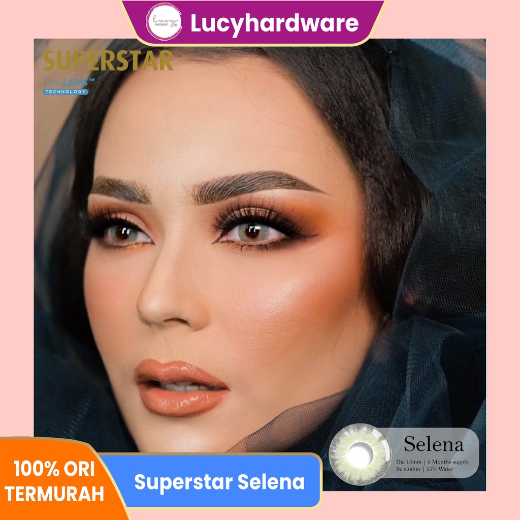 [PILIH LOKAL] BUY 1 FREE 6 ITEM Superstar Selena softlens warna bulanan