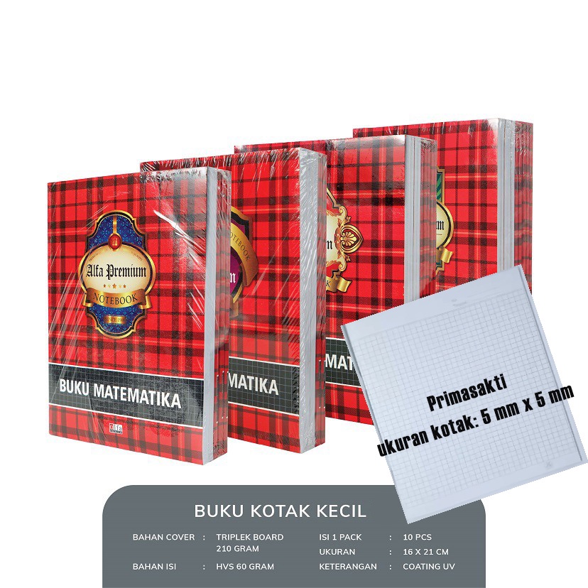 

PRIMASAKTI - Buku Tulis isi 38 Alfa Strimin Garis kecil matematika [1 pak=10 buku]