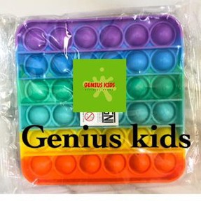 POP IT MURAH FIDGET PUSH UP POP ITS RAINBOW BUBBLE SENSORY STRESS RELIEF/POP IT BUBBLE SENSORY-POP IT KOTAK ABCD