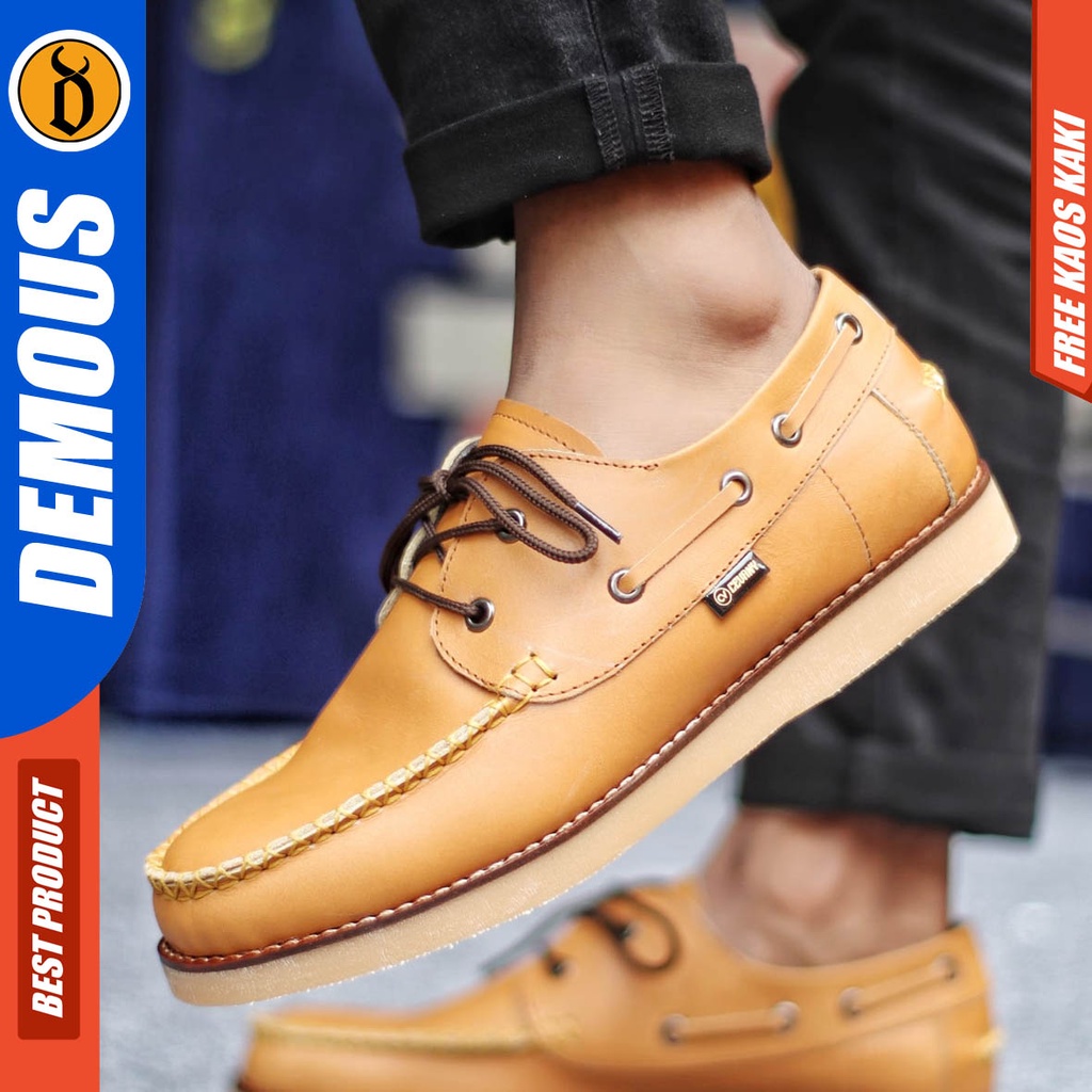 Sepatu Kulit Pria Casual Formal Kerja Hitam Coklat Demous Davis