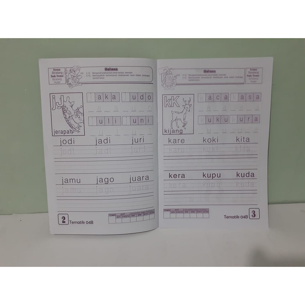 Tematik Buku Paket Kelompok TK A - TK B - PG KB PAUD Untuk 1 Tahun Isi 10 Buku Murah