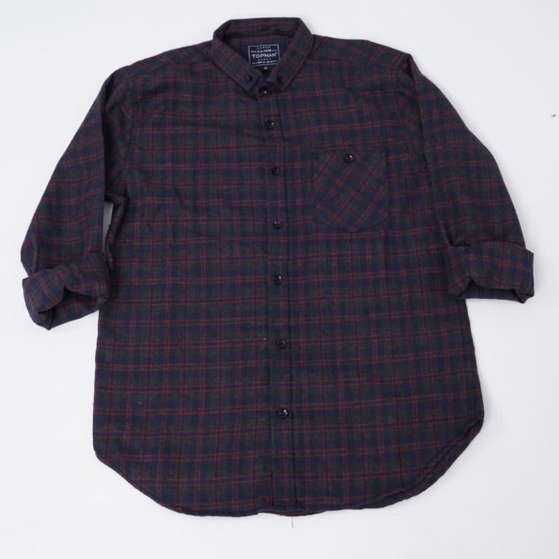 YB KEMEJA FLANNEL PRIA MOTIF KOTAK LENGAN PANJANG SLIM FIT LIMERICK FLANEL LONG SLEEVE E-656