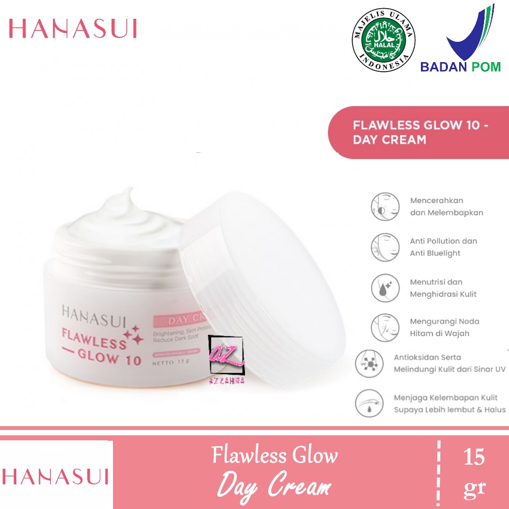 HANASUI Flawless Glow 10 Paket Day Cream, Night Cream, Gentle Cleanser- 3pcs
