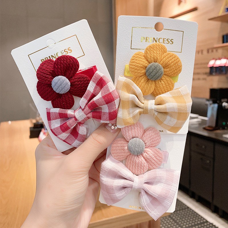 jepit rambut anak set jepit rambut bunga jepit rambut pita kain