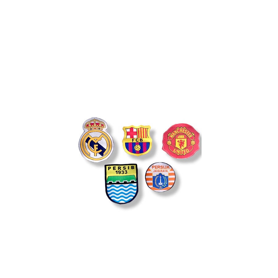 LOGO woven bordir CLUB manchester united, barca, real madrid, persija dan persib