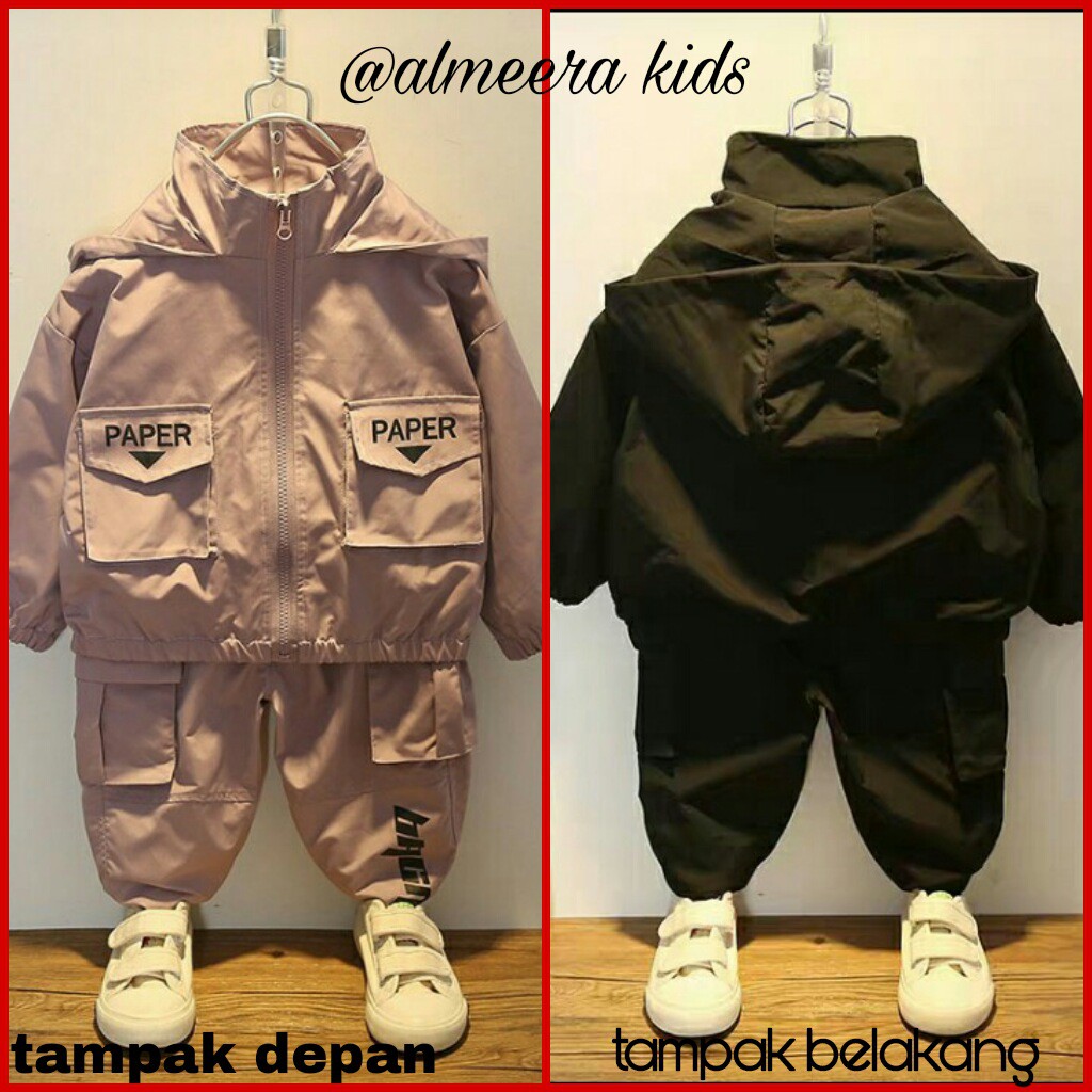 Setelan Jogger Anak Laki Laki Set Jaket Anak Laki Laki Import Set 2 in 1 Jaket Anak Cowo Import
