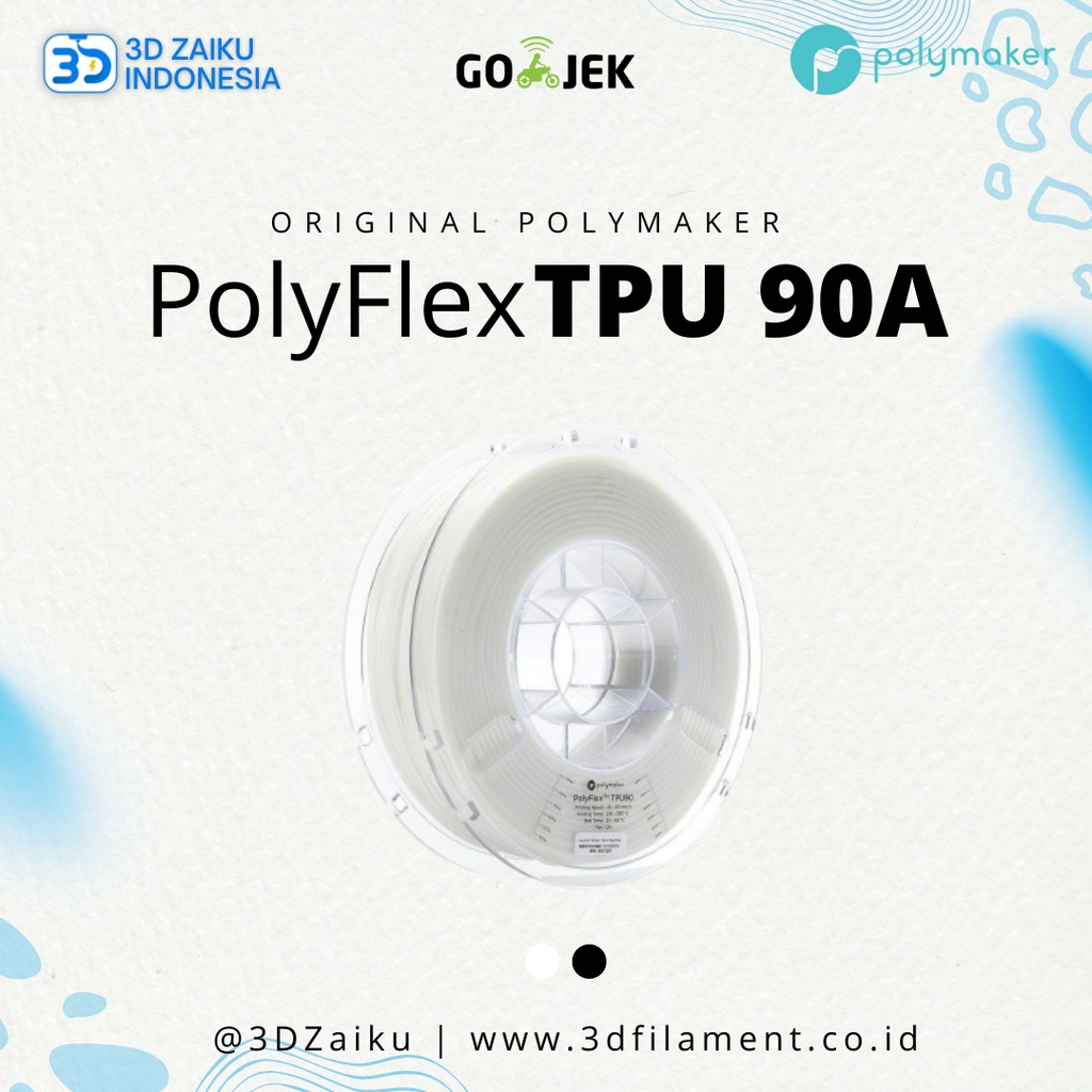 Original PolyMaker PolyFlex TPU 90A 3D Printer Flexible Filament