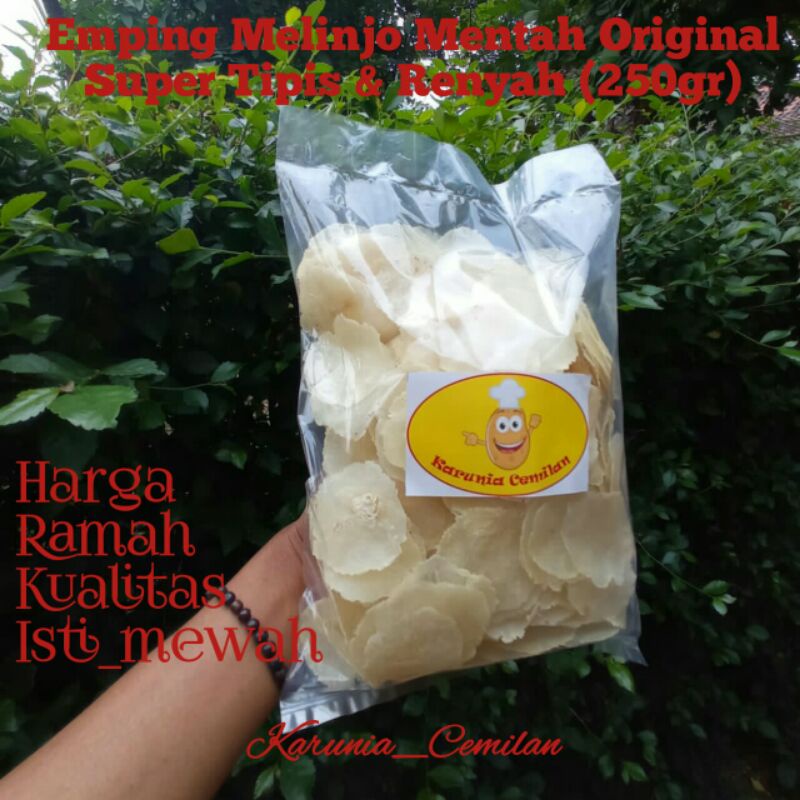 

Emping Melinjo Mentah Rasa Original 250gr Super Tpis dan Renyah Asli limpung batang